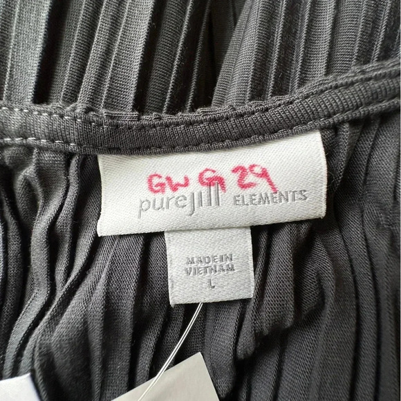 NWT J JILL PURE JILL PLEATED KNIT JUMPSUIT CHARCOAL GRAY | SIZE: LARGE - Picture 10 of 10